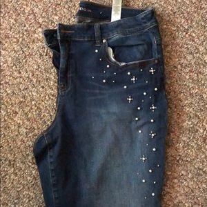 Pearl studded straight leg Chico’s jeans